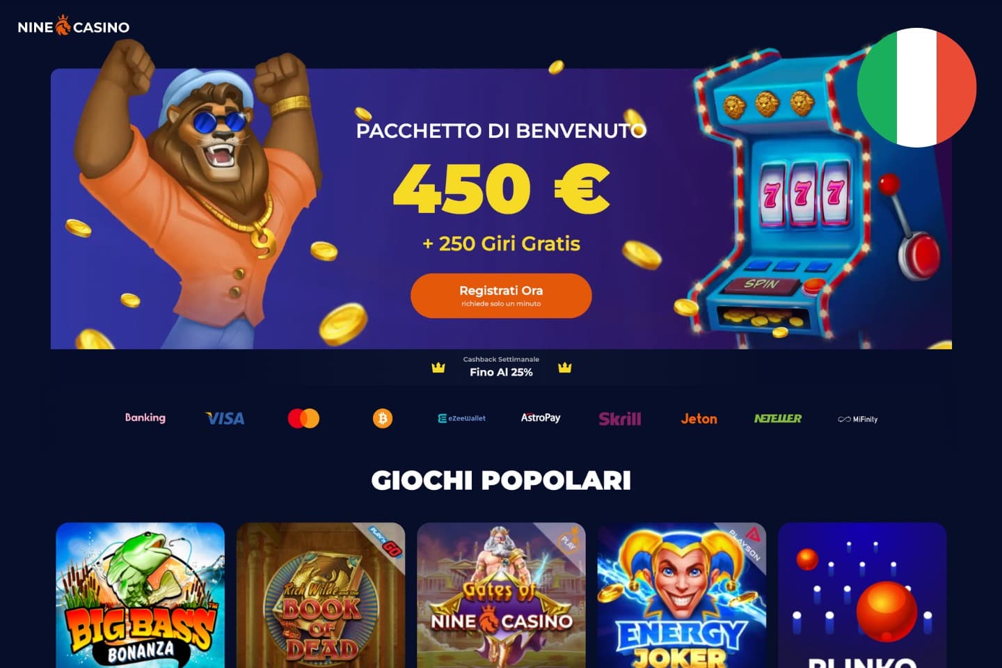 la nostra recensione sul casinò online NineCasino